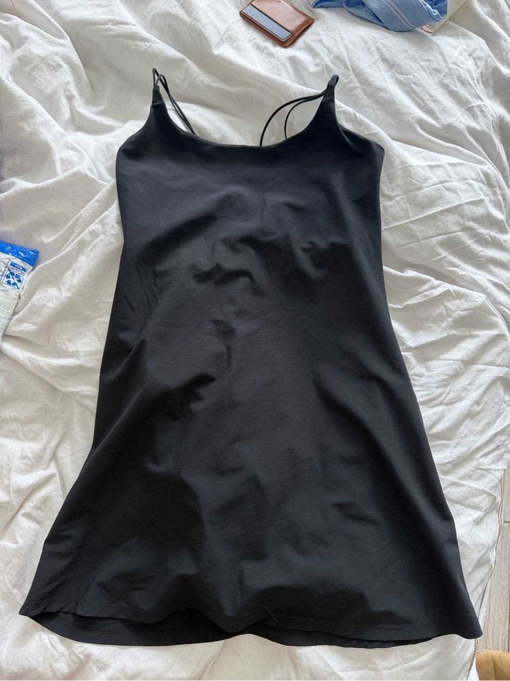 Abercrombie & Fitch athletic Black Slip Dress with Delicate Straps small tall ST
